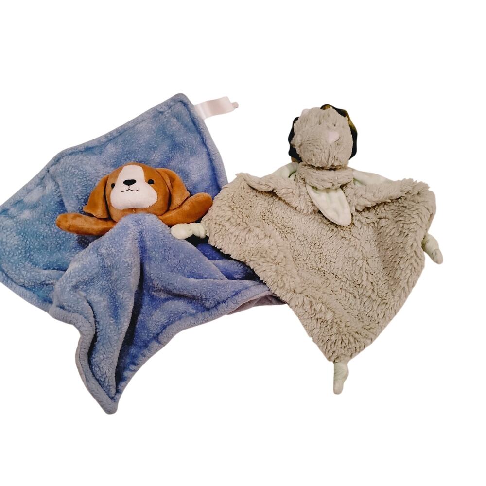 Baby Plush Security Blanket Set of 2 Carters Puppy Plush Linzy Toys Dinosaur